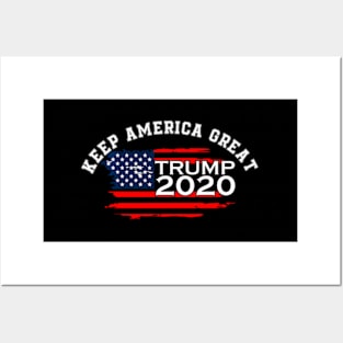 Keep America Trump 2020 Election Usa Flag Donald Posters and Art